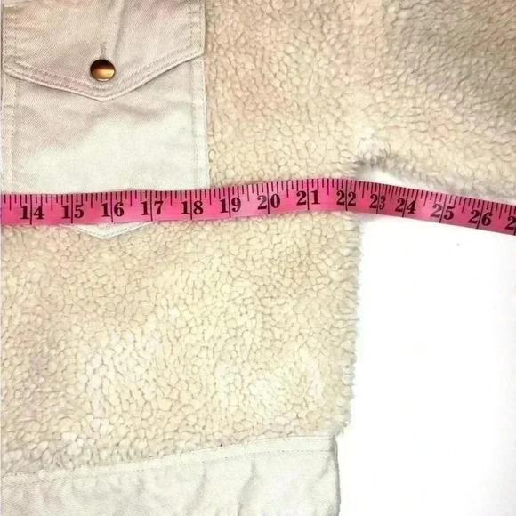 Zara Womens Off White Cropped Sherpa Jacket with Front pockets Size XS - Picture 8 of 11